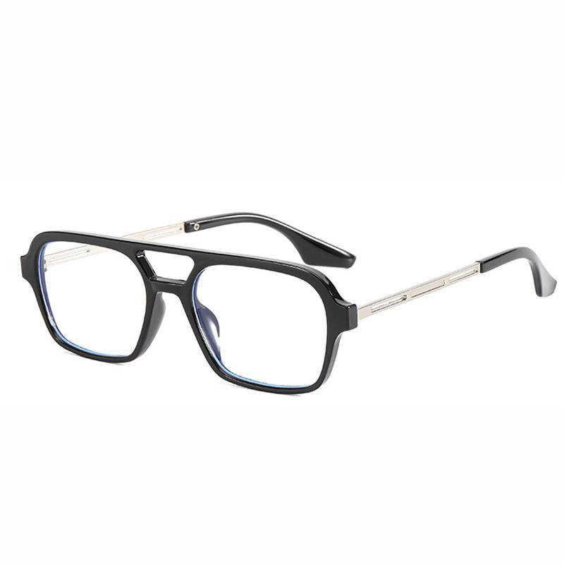 Aurinkolasit Star Samoilla Retro Black Frame Double Beam Plain Glasses -laseilla