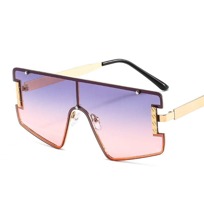 Goggle Pc Gradients Lens Golden Frame Brand Designer Huippuluokan Aurinkolasit