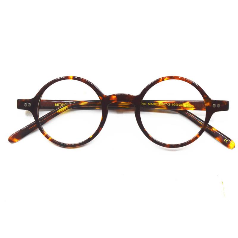 Kilpikonnankuori Myopia Frame Retro Pieni Pyöreä Kehys