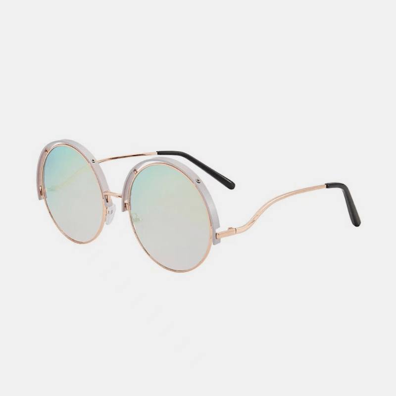 Unisex Pyöreä Metallinen Full Frame Pc Gradient Lens Anti-uv Auringonsuoja Aurinkolasit Suojalasit