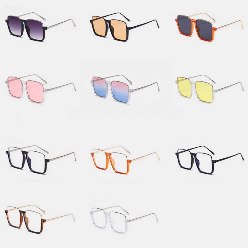 Unisex Square Frame Half Frame Anti-blue Light Anti-uv Aurinkolasit