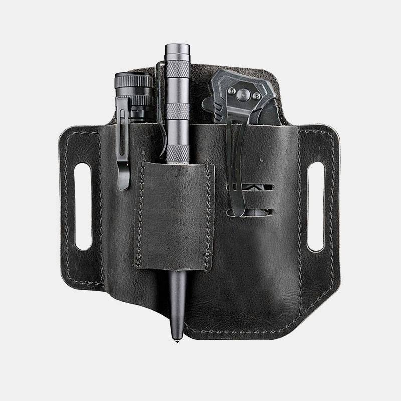 Miesten Aito Nahka Edc Belt Loop Waist Multitool Sheath Vyölaukku