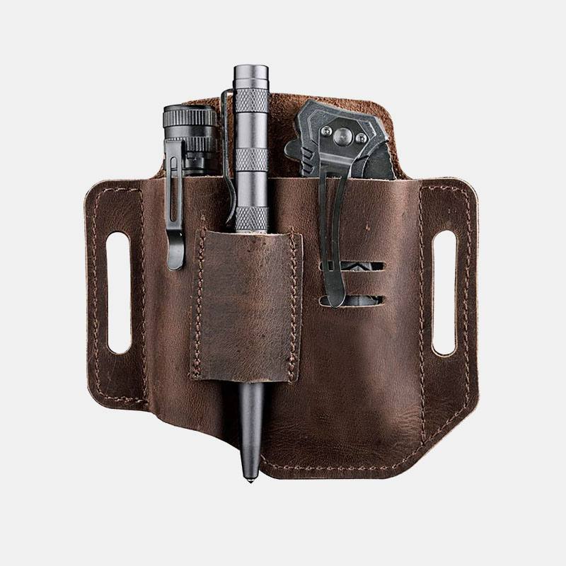 Miesten Aito Nahka Edc Belt Loop Waist Multitool Sheath Vyölaukku