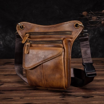 Miesten Aito Nahka Multi-carry Retro 8 Tuuman Ulkokäyttöinen Puhelin Kameran Vyötärölaukku Crossbody Laukku