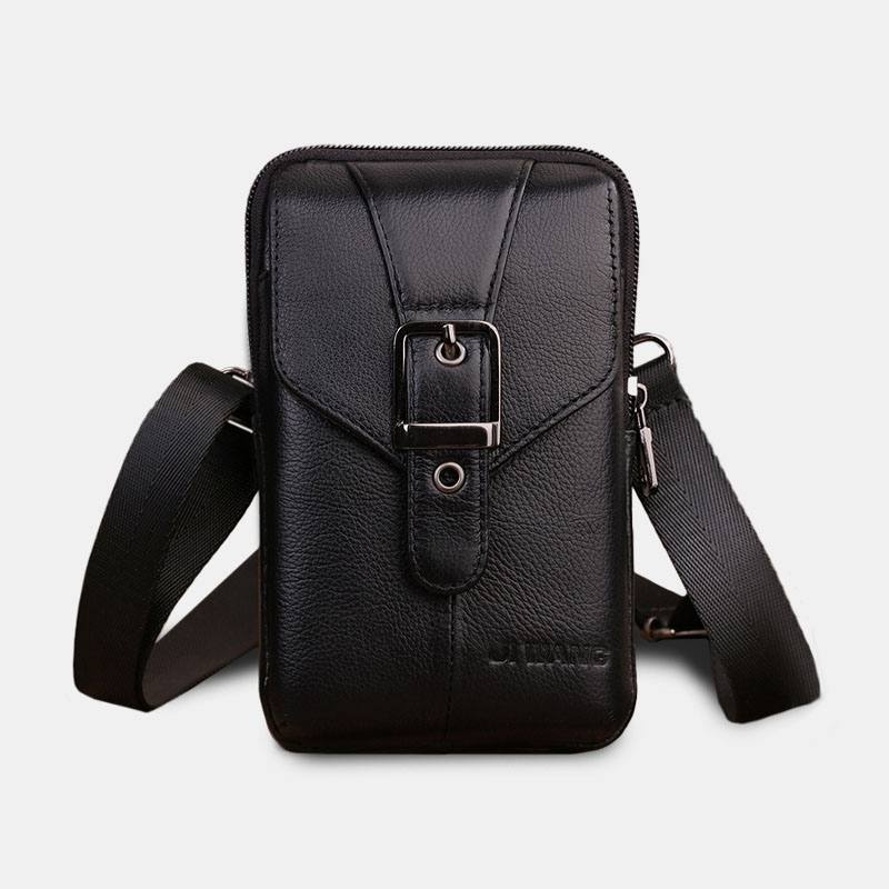 Miesten Aito Nahkavyölaukku Crossbody Bag 6 Tuuman Puhelinlaukku Vyötärölaukku Vyölaukku