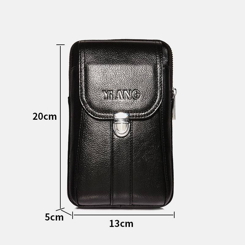 Miesten Aitoa Nahkaa 7 Tuuman Retropuhelinlaukku Vyölaukku Vyökassi Crossbody Bag Sling Bag