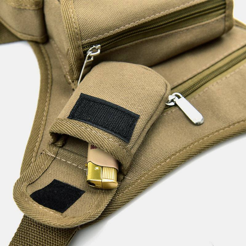 Miesten Canvas Naamiointi Tactical Outdoor Monitoiminen Rento Matka Urheilukalastusvarustelaukku Vyötärölaukku Jalkalaukku Pyöräilyyn