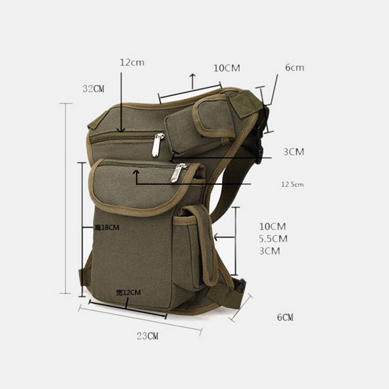 Miesten Canvas Naamiointi Tactical Outdoor Monitoiminen Rento Matka Urheilukalastusvarustelaukku Vyötärölaukku Jalkalaukku Pyöräilyyn