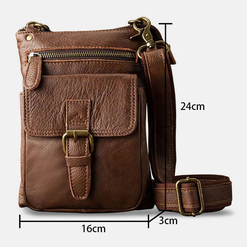 Miesten Retro Multi-pocket -vyötärölaukku Suuri Tilavuus 6.5 Tuuman Puhelinlaukku Crossbody Olkalaukut