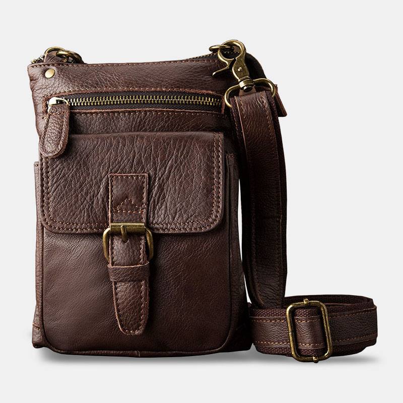 Miesten Retro Multi-pocket -vyötärölaukku Suuri Tilavuus 6.5 Tuuman Puhelinlaukku Crossbody Olkalaukut