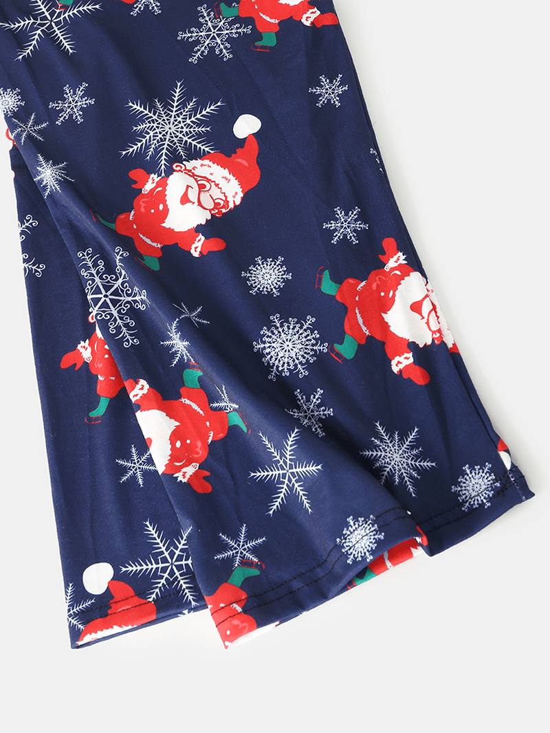 Miesten Sarjakuva Santa Claus Painatus O-neck Löysät Housut Koti Pyjamasetti