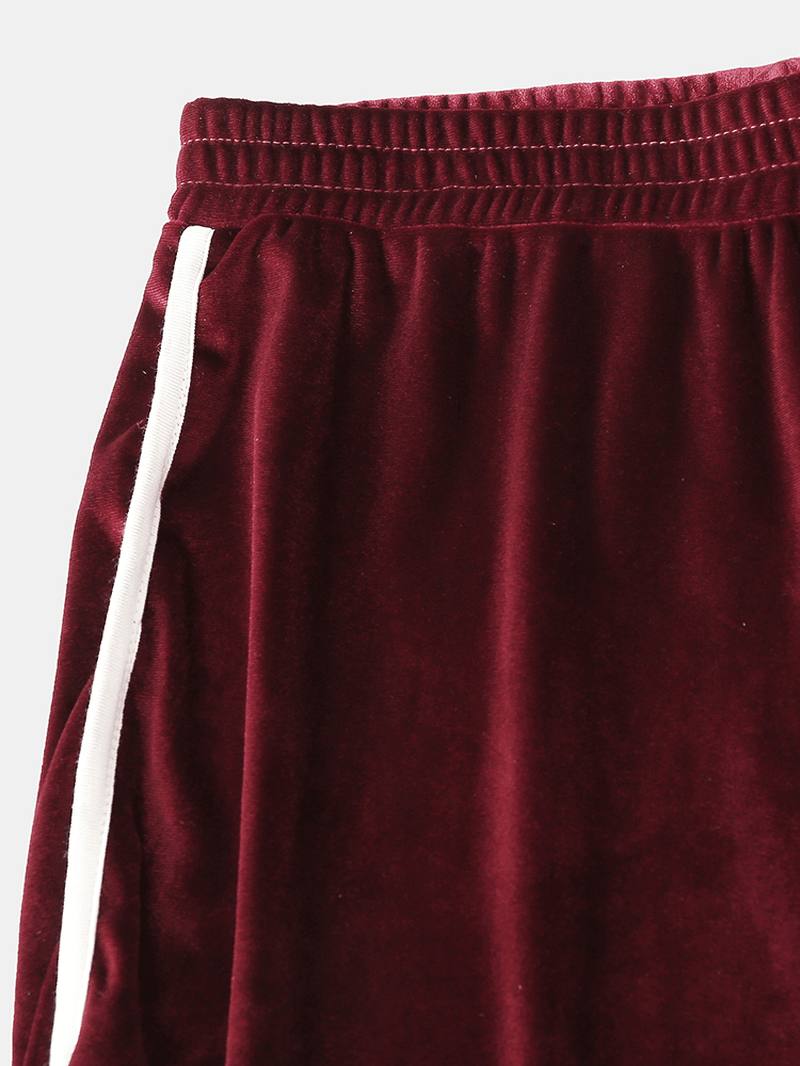 Naisten Plus-koko Solid Velvet Kangaroo Taskuhuppari Löysät Shortsit Kotiin Rento Pyjamasetti