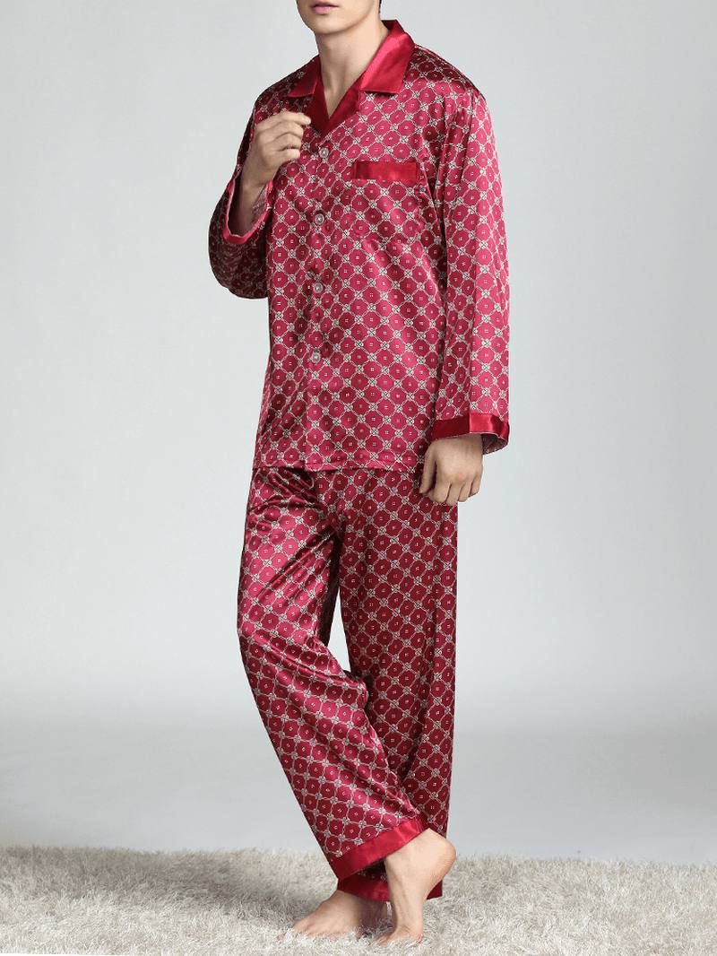 Smooth Silk Lepal Collar Pyjamasetti