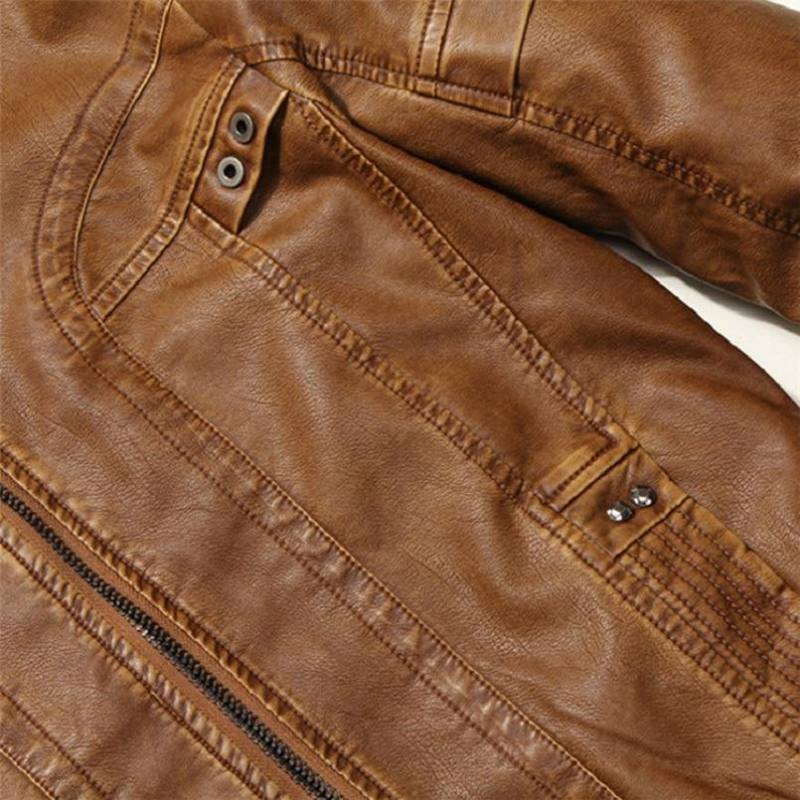 Mountainskin Miesten Nahkatakit Moottoripyörä Pu-takki Miesten Syksyn Rento Nahka Takit Slim Fit Miesten Merkkivaatteet Sa588