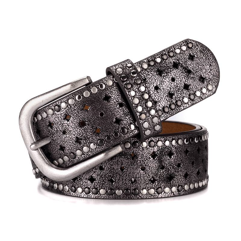 Rhinestone Rivet Pin Bucklea Fshion Rento Farkkuvyöllä