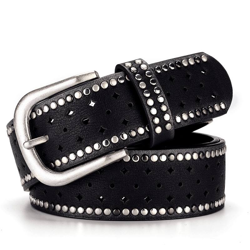 Rhinestone Rivet Pin Bucklea Fshion Rento Farkkuvyöllä