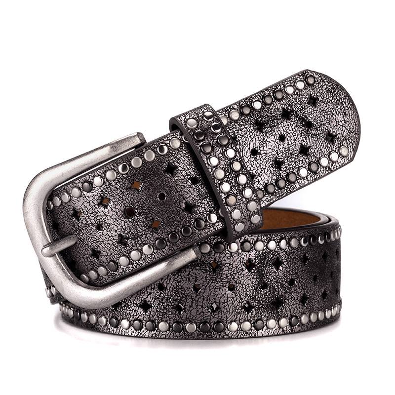 Rhinestone Rivet Pin Bucklea Fshion Rento Farkkuvyöllä