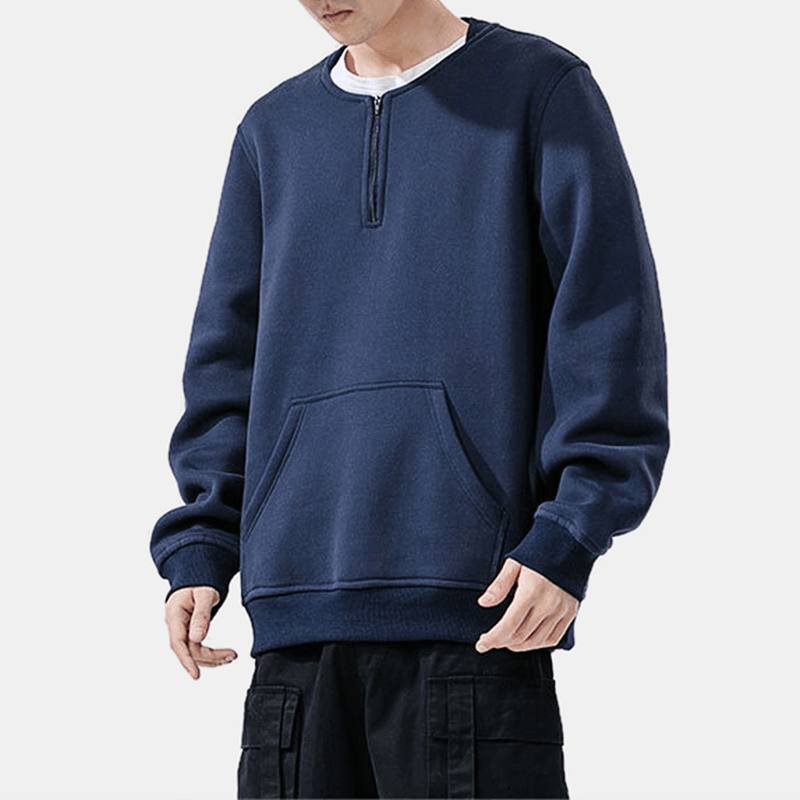 Miesten Plus Velvet Crew Neck Neuleet Nuorten Komea Lämmin Paksu Pohjapaita