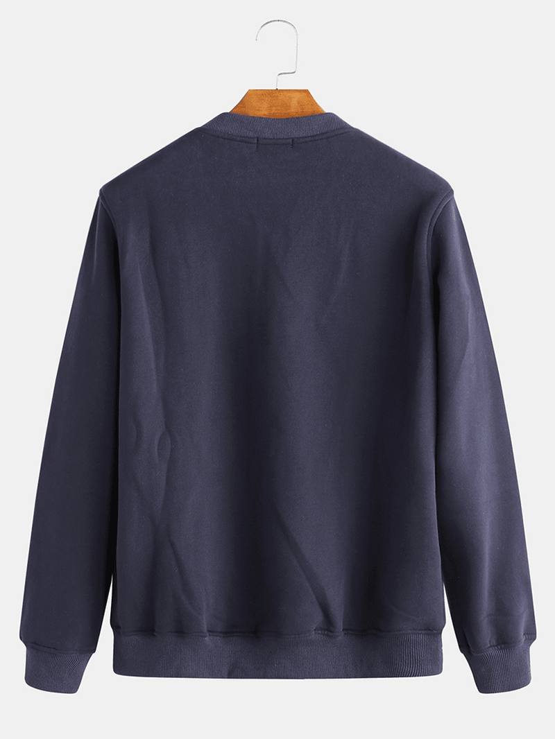 Miesten Plus Velvet Crew Neck Neuleet Nuorten Komea Lämmin Paksu Pohjapaita