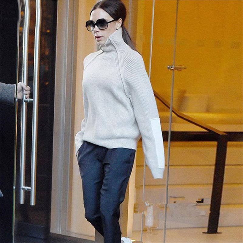 Muodikas Pitkähihainen Neulepaita Naisille Bodycon Slim Turtleneck Autumn Winter Pullover Cashmere Pull Femme