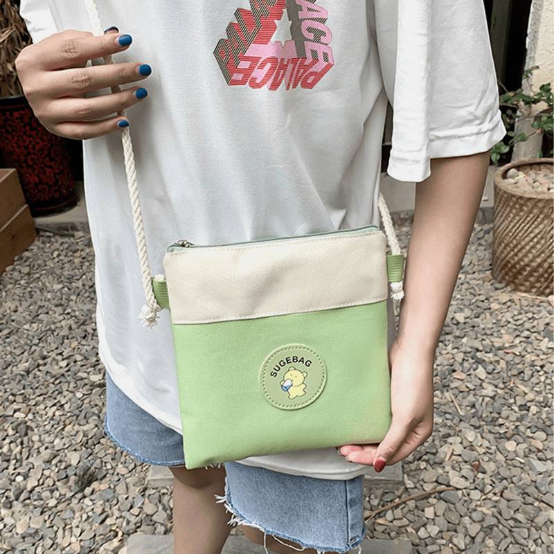 4 Kpl Canvas Preppy Monitoiminen Yhdistelmälaukku Suuri Kapasiteetti Reppu Crossbody Clutch Lompakko