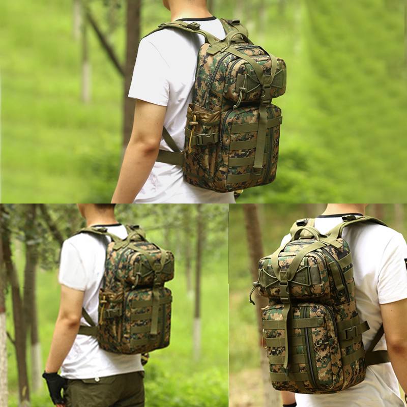 Miesten Canvas Naamiointi Tactical Outdoor Kiipeily Matkailu Ratsastus Retkeilyreppu