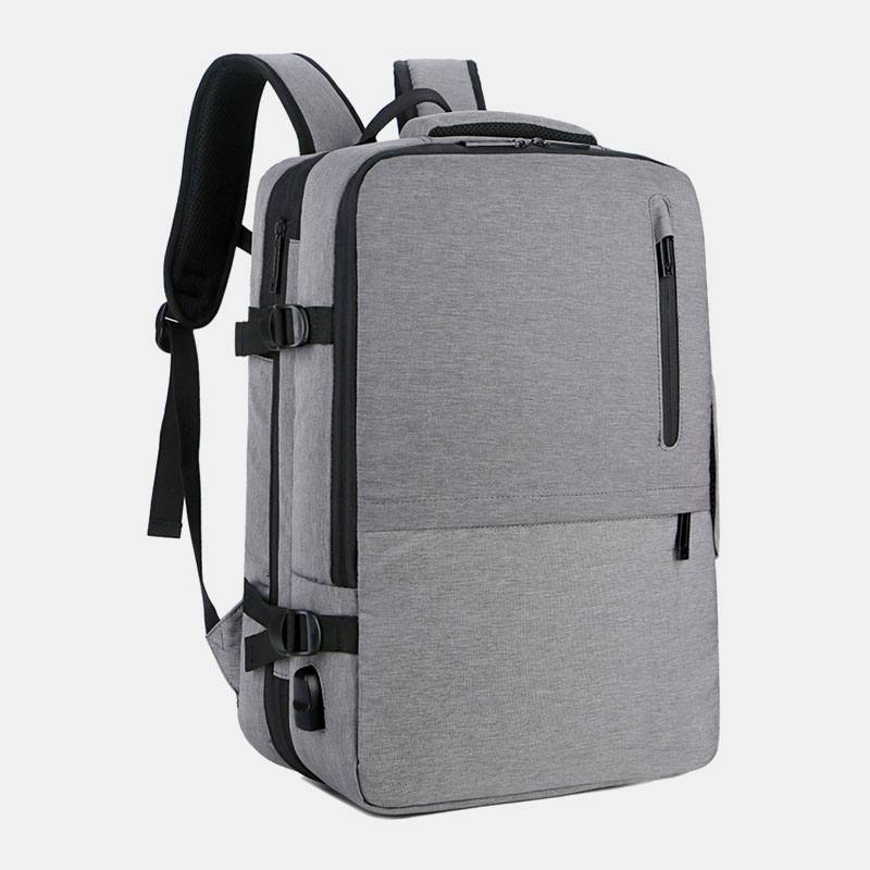 Miesten Oxford Extension Capacity Usb-lataus Multi-pocket Business Kannettavan Tietokoneen Laukku Reppu