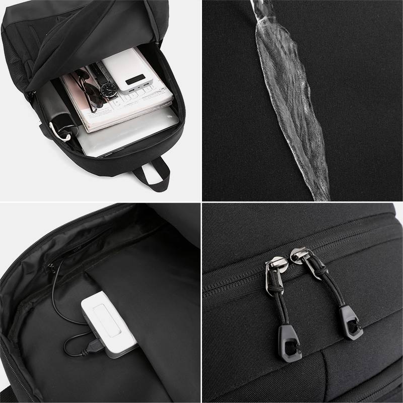 Miesten Oxford Multi-pocket Suurikapasiteettinen Usb-latausreppu Rento Wild Vedenpitävä Koululaukku