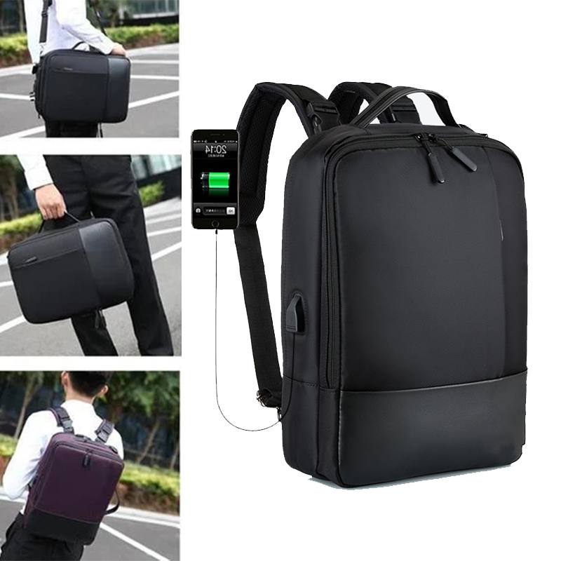 Miesten Uusi Monitoimireppu Olkalaukku Business Bag Usb-latausportilla