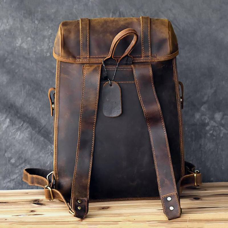 Miesten Vintage Business Outdoor Suuri Kapasiteetti School College Bookbag Pu-nahka Kontrastivärinen 14 Tuuman Kannettavan Tietokoneen Laukku