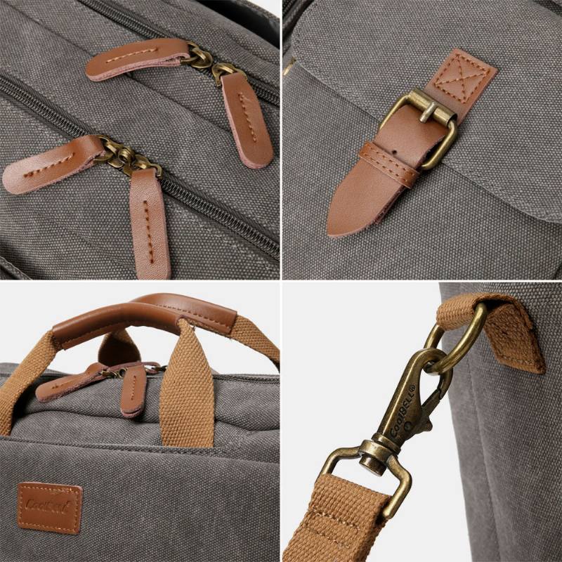 Miesten Vintage Rento Canvas Suuri Kapasiteetti 17 Tuuman Kannettavan Tietokoneen Laukku Reppu Monitaskuinen Crossbody Laukku