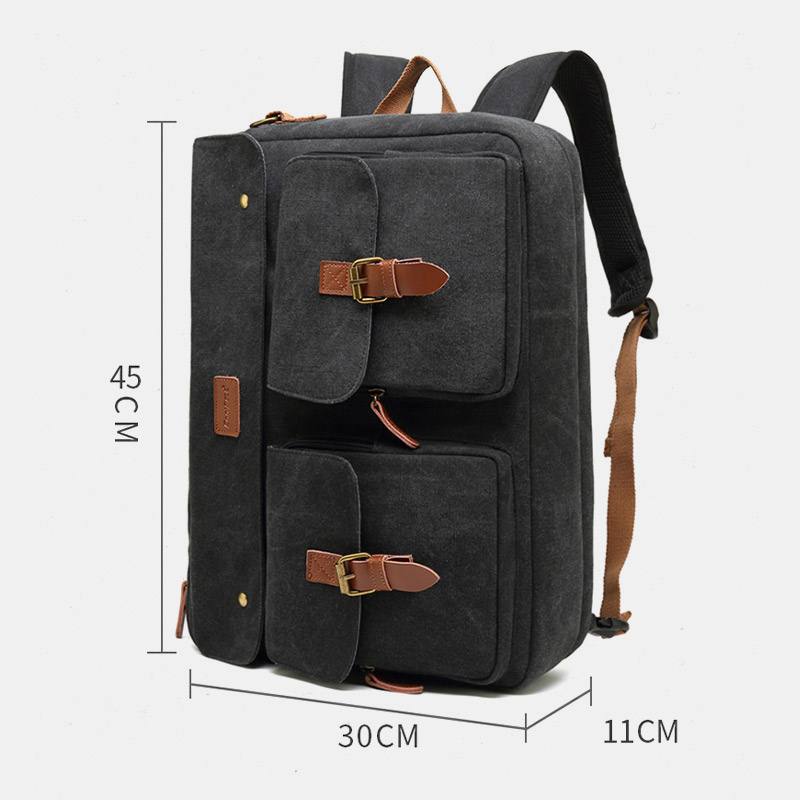 Miesten Vintage Rento Canvas Suuri Kapasiteetti 17 Tuuman Kannettavan Tietokoneen Laukku Reppu Monitaskuinen Crossbody Laukku