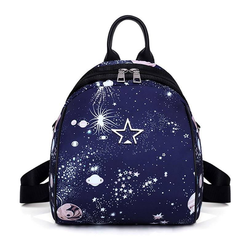 Naisten Nylon Galaxy Pattern Kevyt Reppu