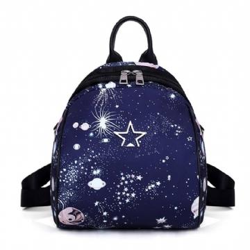 Naisten Nylon Galaxy Pattern Kevyt Reppu