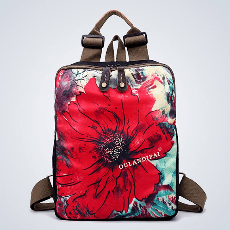 National Flower Handbags Multifuntion Olkalaukut Reppu