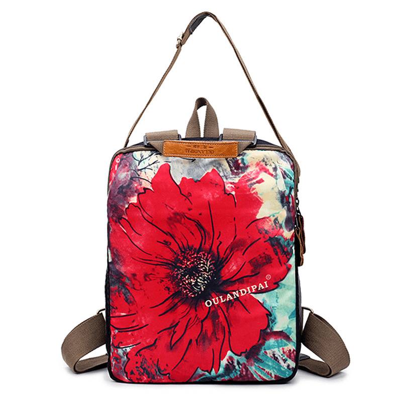 National Flower Handbags Multifuntion Olkalaukut Reppu