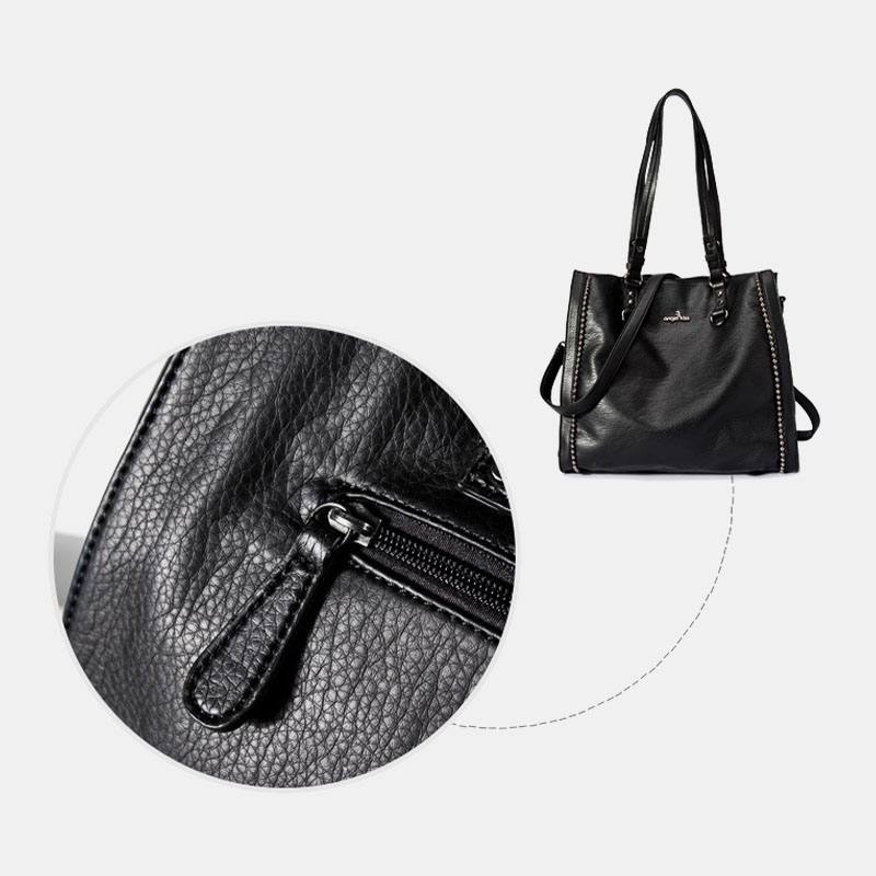 Angel Kiss Naisten Pu-nahkainen Vintage Suuri Kapasiteetti 13.3 Tuuman Kannettavan Tietokoneen Laukku Multi-carry Crossbody Laukku Olkalaukku Tote