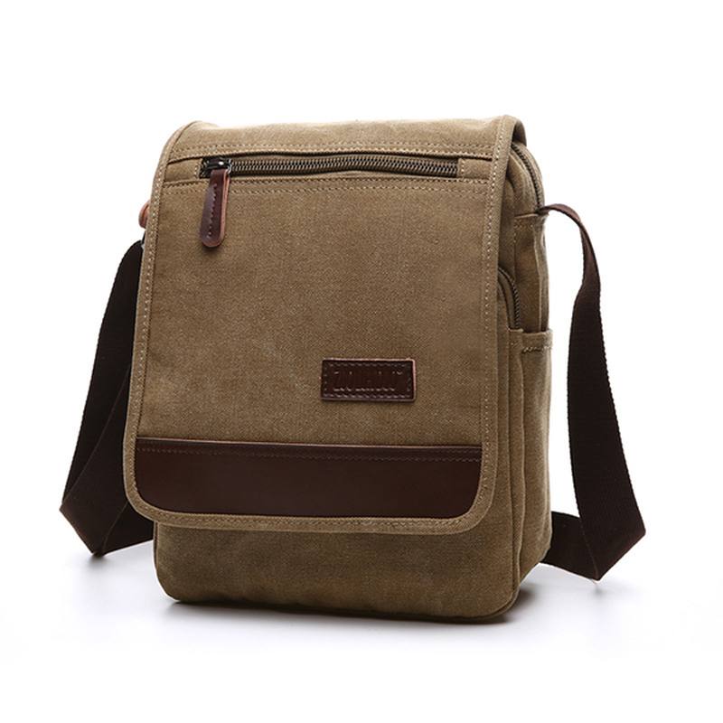 Canvas Retro Crossbody Laukku Rento Outdoor Miesten Olkalaukku