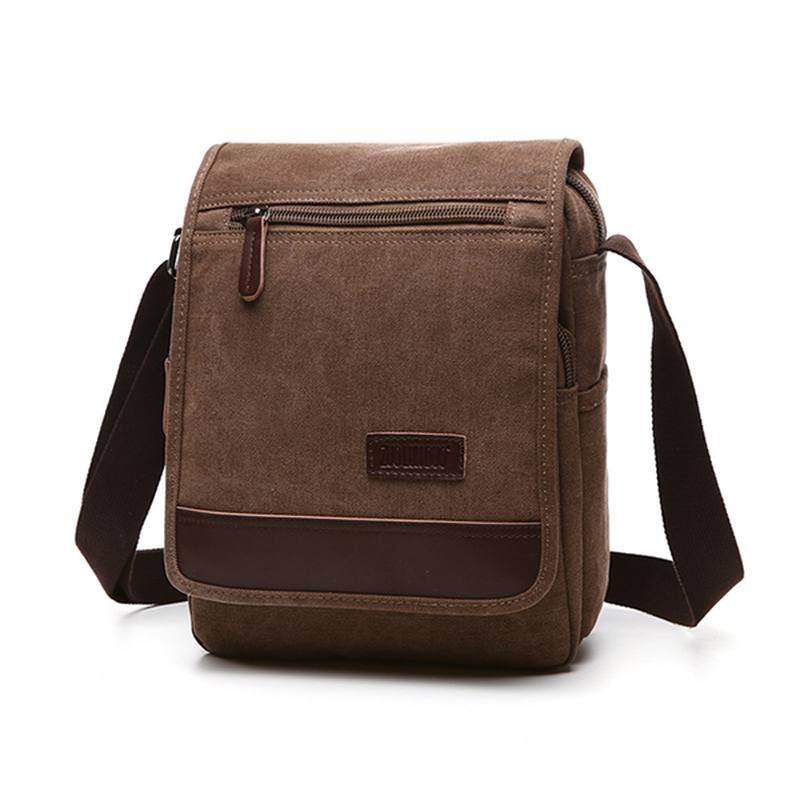 Canvas Retro Crossbody Laukku Rento Outdoor Miesten Olkalaukku