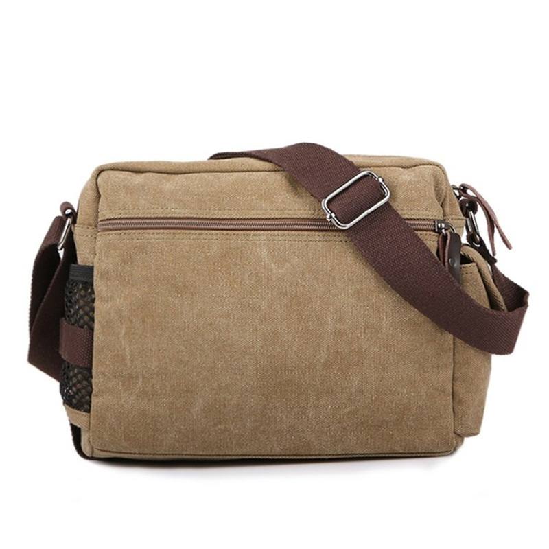 Canvas Ulkoilu Vapaa-aika Olkapää Miesten Naisten Retro Kapasiteetti Crossbody Laukku