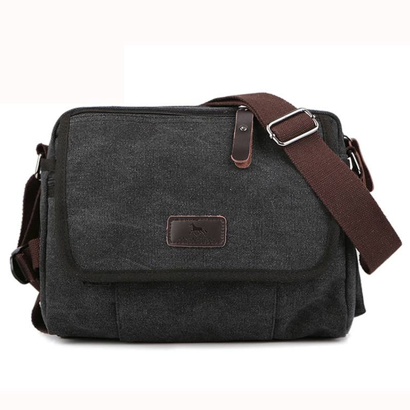 Canvas Ulkoilu Vapaa-aika Olkapää Miesten Naisten Retro Kapasiteetti Crossbody Laukku