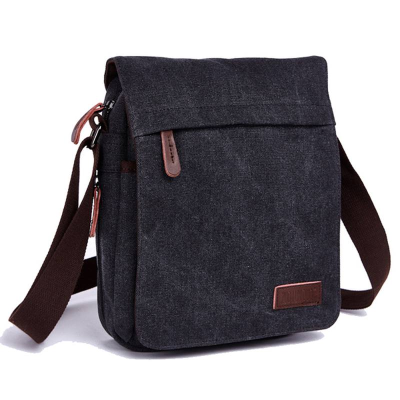 Miehet Naiset Canvas Vapaa-aika Multi Pocket Crossboby Bag Kapasiteetti Olkalaukku