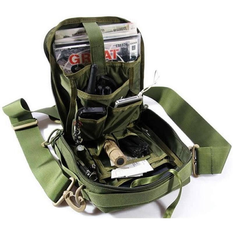 Miehet Naiset Nylon Sport Outdoor Tactical Army Ipad Olkalaukku Crossbody