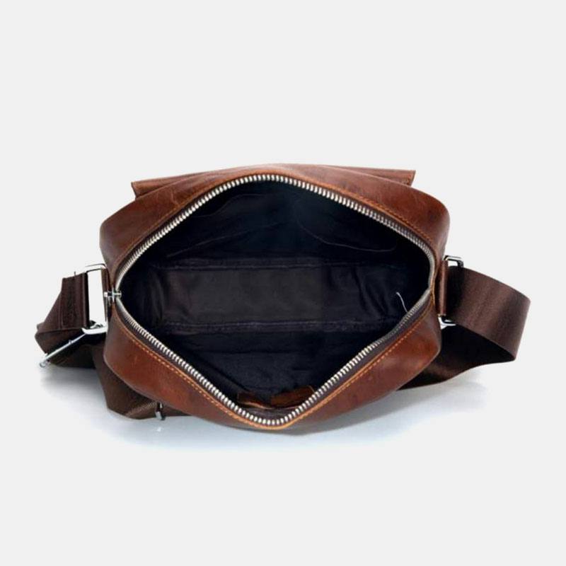 Miesten Aidosta Nahasta Valmistettu Monitoiminen Varkaudenesto Ja Kulutusta Kestävä Vintage Business Crossbody Laukku Olkalaukku