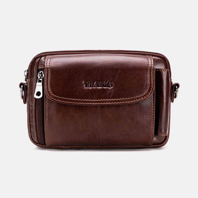 Miesten Aidosta Nahasta Valmistettu Monitoiminen Vintage Cross Body Bag Outdoor Vyölaukku