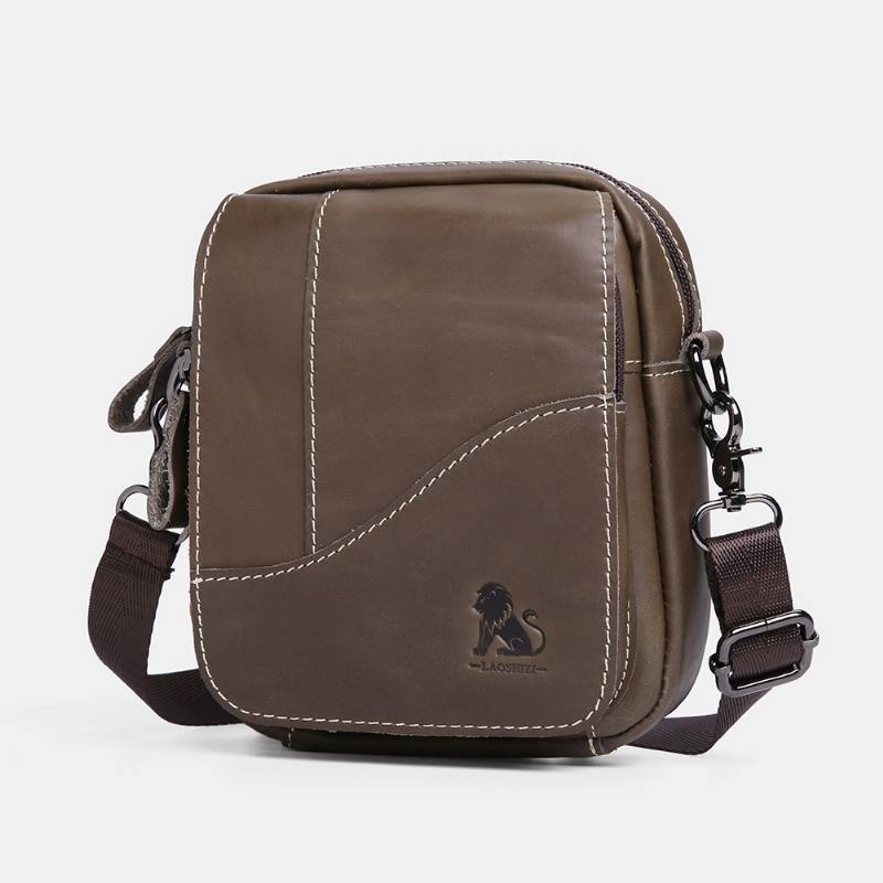 Miesten Aito Nahka Kulutusta Kestävä Suuri Kapasiteetti Vintage Lehmännahkainen Crossbody Laukut Olkalaukku Yksi Laukku