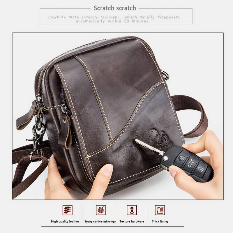 Miesten Aito Nahka Kulutusta Kestävä Suuri Kapasiteetti Vintage Lehmännahkainen Crossbody Laukut Olkalaukku Yksi Laukku