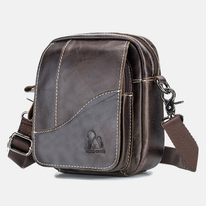 Miesten Aito Nahka Kulutusta Kestävä Suuri Kapasiteetti Vintage Lehmännahkainen Crossbody Laukut Olkalaukku Yksi Laukku