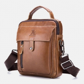 Miesten Aito Nahka Monitaskuinen Vedenpitävä Vintage Käsilaukku Crossbody Laukku Olkalaukku