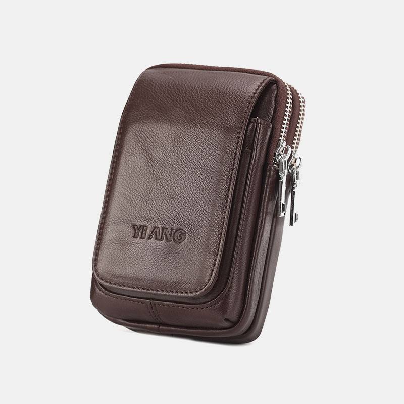 Miesten Aito Nahka Retro Multi-carry Mini-puhelinlaukku Korttikotelo Laukku Vyötärölaukku Crossbody Bag